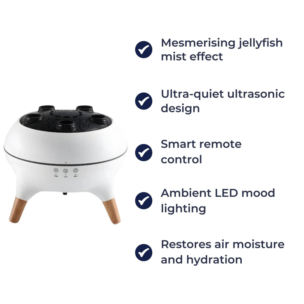 Quiet LED Jellyfish Effect – Remote Control – Relieves Dry Skin & Congestion for Peaceful Sleep & Relaxation Bowlift by Bowlift