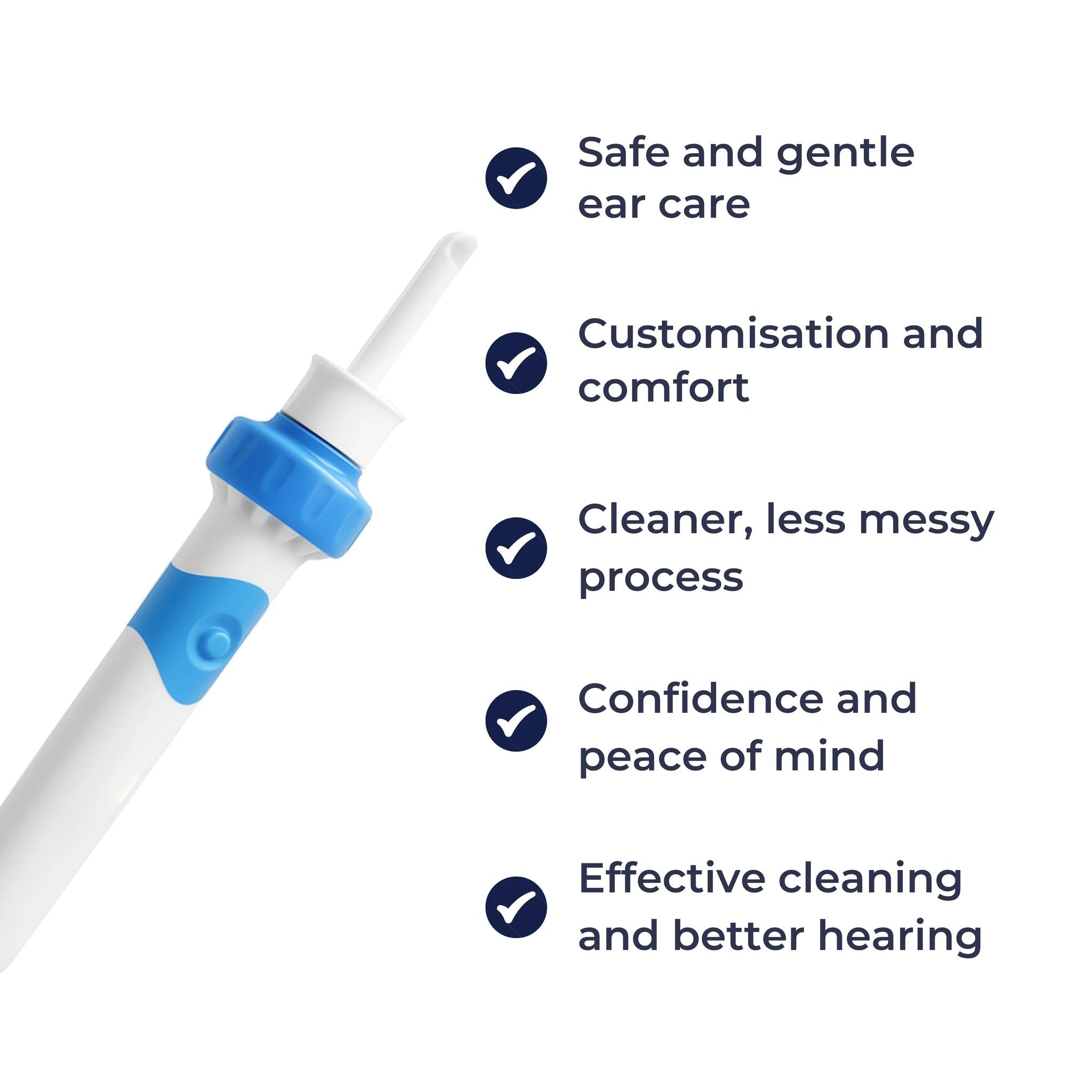 Soft Silicone Tip – LED Guidance – Quiet Safe Wax Removal for Adults & Kids Bowlift by Bowlift