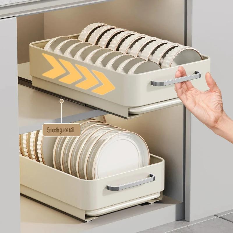 Pull-Out Dish Rack Sliding Drawer Drying Rack and Cabinet Organizer by Bowlift