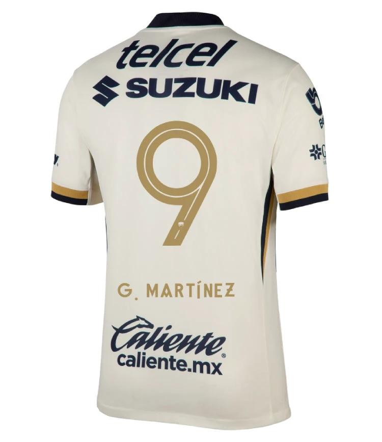 Pumas UNAM 2025-26 G. MARTÍNEZ 9 Home Jersey – Blanco by Soccer Jersey