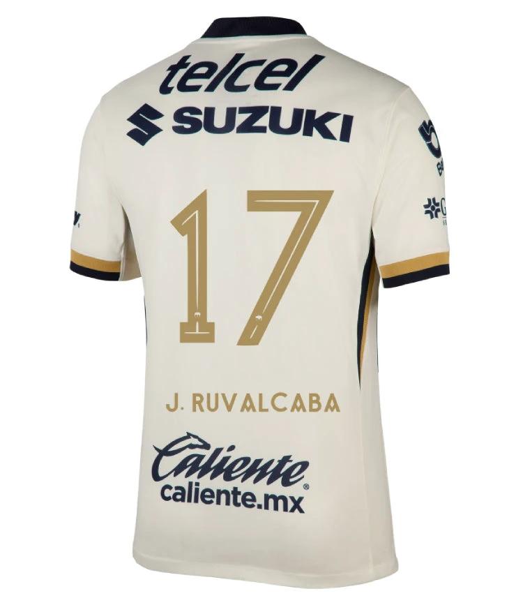 Pumas UNAM 2025-26 J. RUVALCABA 17 Home Jersey – Blanco by Soccer Jersey