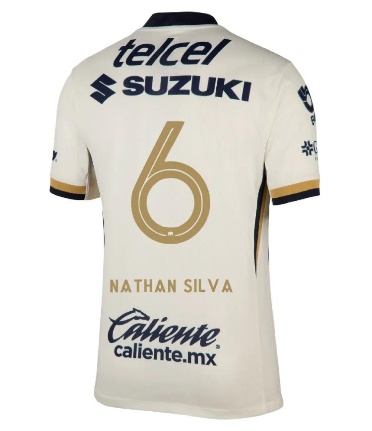 Pumas UNAM 2025-26 NATHAN SILVA 6 Home Jersey – Blanco by Soccer Jersey