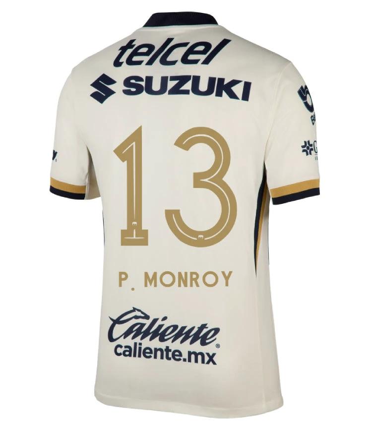 Pumas UNAM 2025-26 P. MONROY 13 Home Jersey – Blanco by Soccer Jersey