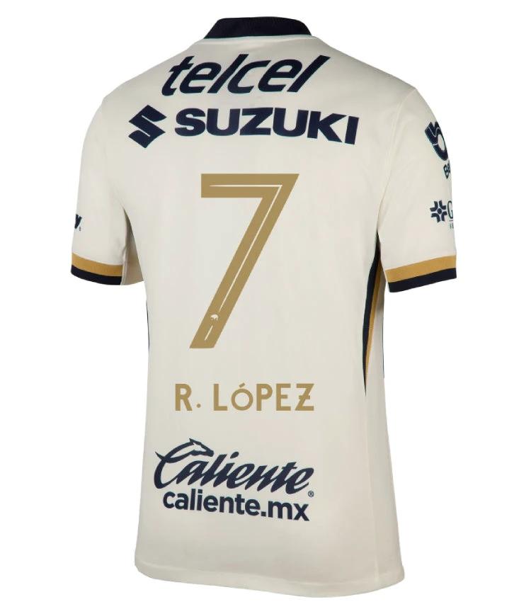 Pumas UNAM 2025-26 R. LÓPEZ 7 Home Jersey – Blanco by Soccer Jersey