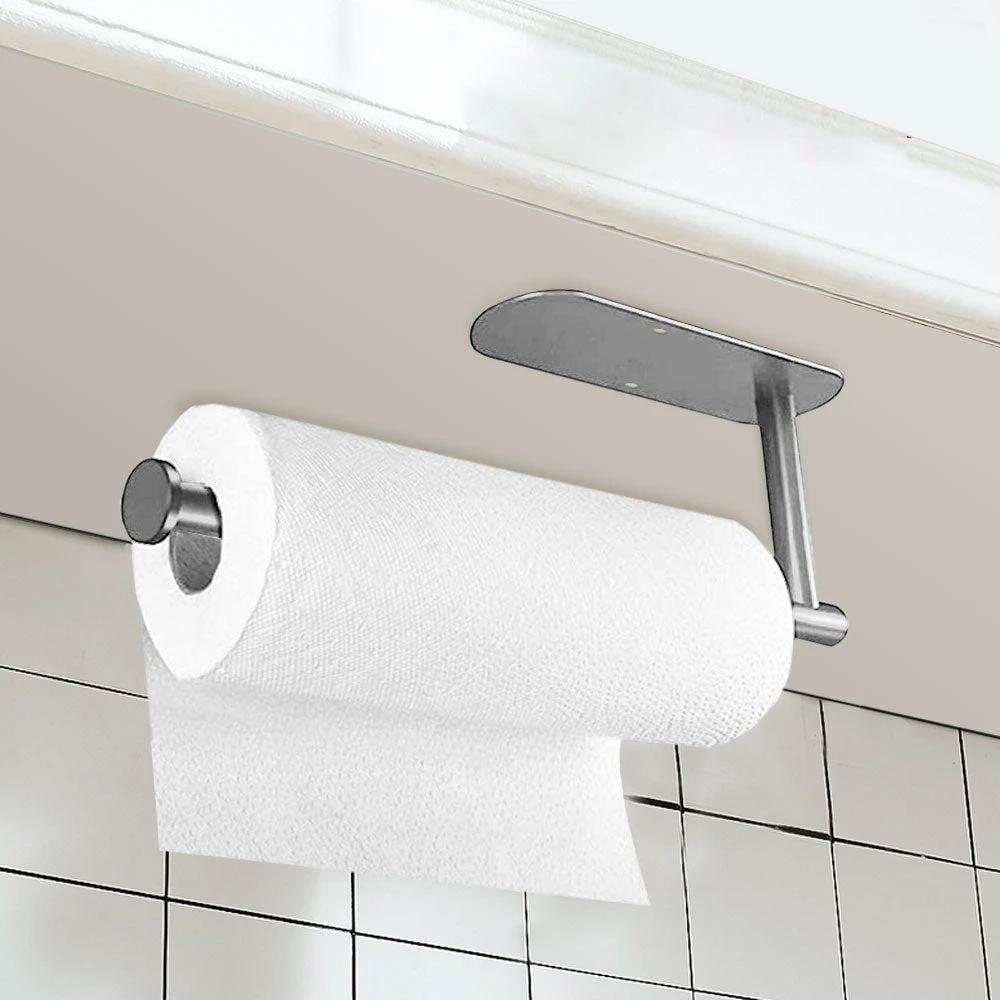 Punch-free Paper Towel Holder Stainless Steel Kitchen Tissue Hanger by Bowlift