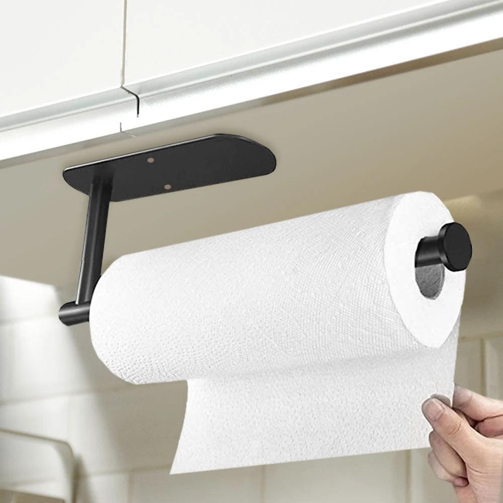 Punch-free Paper Towel Holder Stainless Steel Kitchen Tissue Hanger by Bowlift