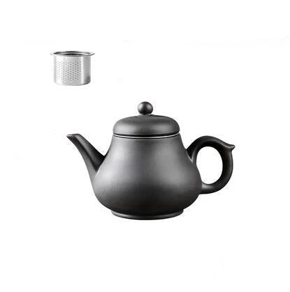 Purple Clay Teapot Single Pot with Built-in Stainless Steel Filter by Bowlift