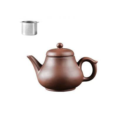 Purple Clay Teapot Single Pot with Built-in Stainless Steel Filter by Bowlift