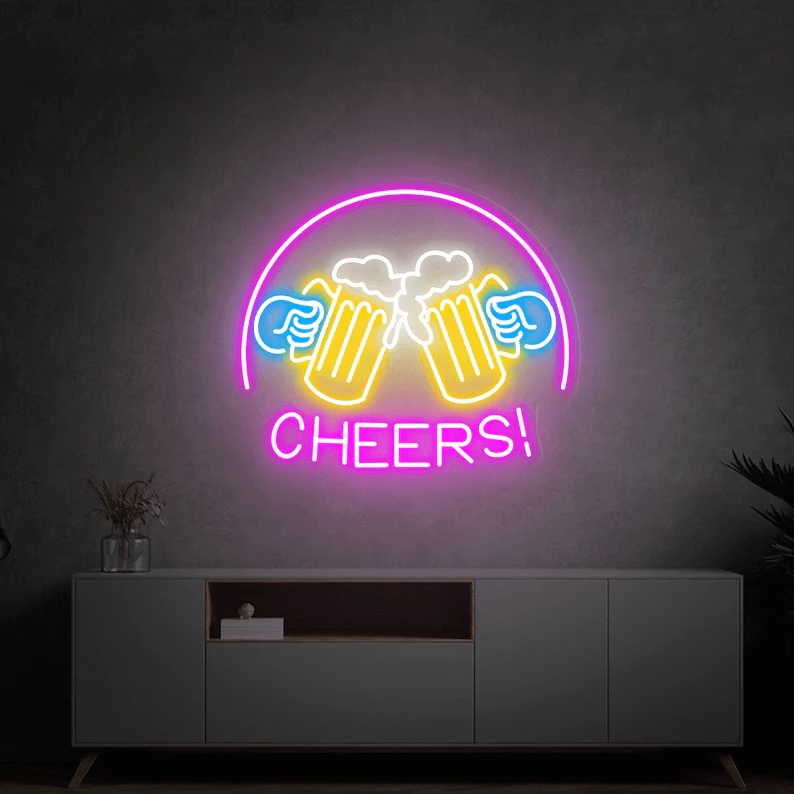 Beer Cheers Neon Signs Lights Bar Art Wall Decor by Neonchics