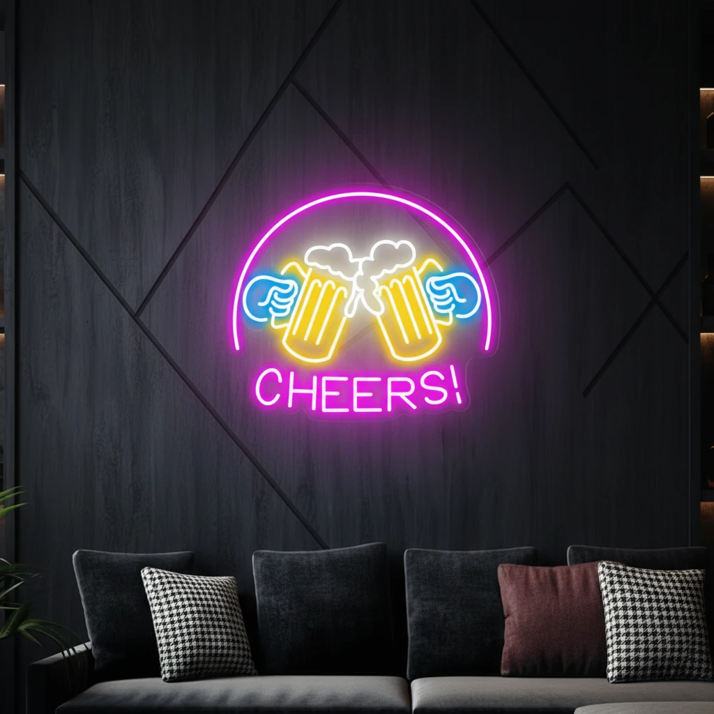 Beer Cheers Neon Signs Lights Bar Art Wall Decor by Neonchics