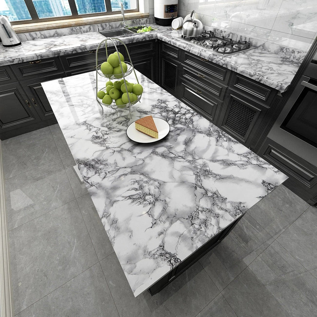 PVC Solid Vinyl Marble Wallpaper Waterproof Self-adhesive Wallpaper by Bowlift