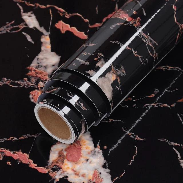 PVC Solid Vinyl Marble Wallpaper Waterproof Self-adhesive Wallpaper by Bowlift