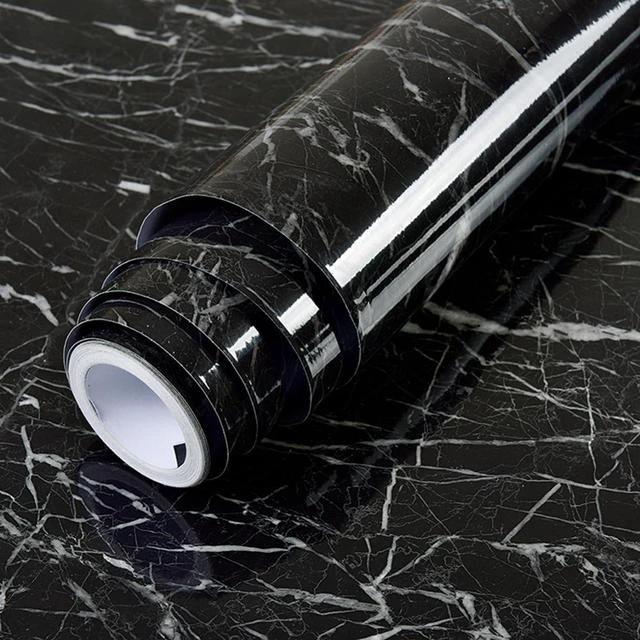 PVC Solid Vinyl Marble Wallpaper Waterproof Self-adhesive Wallpaper by Bowlift