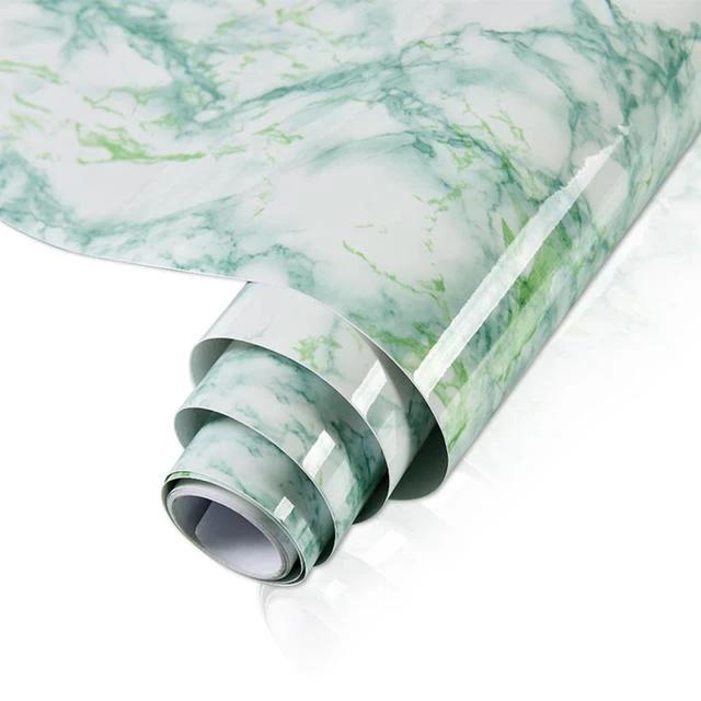 PVC Solid Vinyl Marble Wallpaper Waterproof Self-adhesive Wallpaper by Bowlift