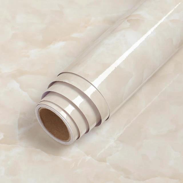 PVC Solid Vinyl Marble Wallpaper Waterproof Self-adhesive Wallpaper by Bowlift