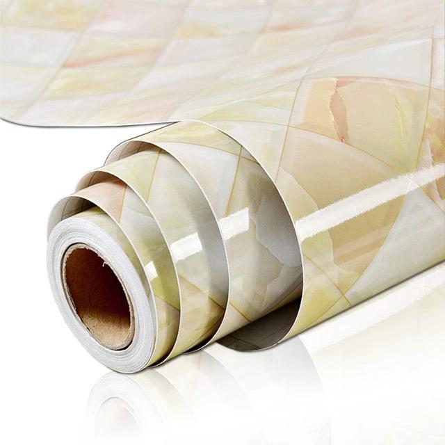 PVC Solid Vinyl Marble Wallpaper Waterproof Self-adhesive Wallpaper by Bowlift