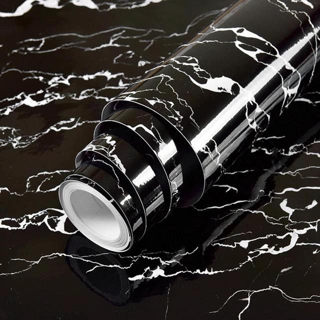 PVC Solid Vinyl Marble Wallpaper Waterproof Self-adhesive Wallpaper by Bowlift