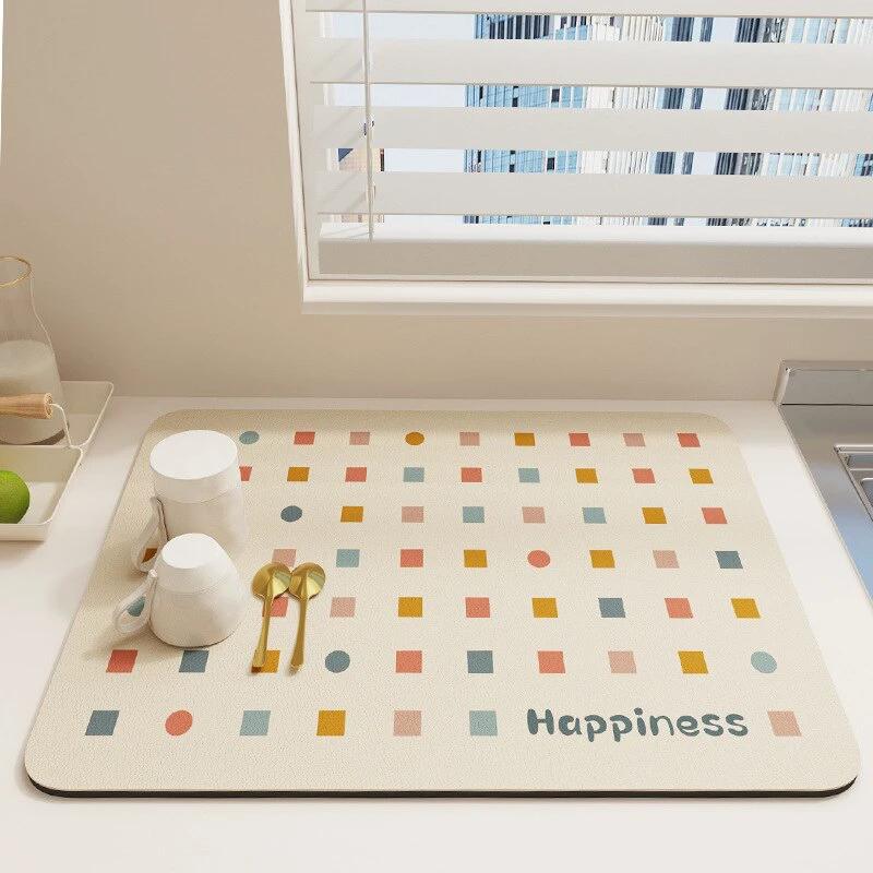 Quick Drying Kitchen Absorbent Drained Placemat Drying Mat for Table by Bowlift