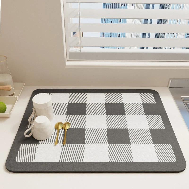 Quick Drying Kitchen Absorbent Drained Placemat Drying Mat for Table by Bowlift