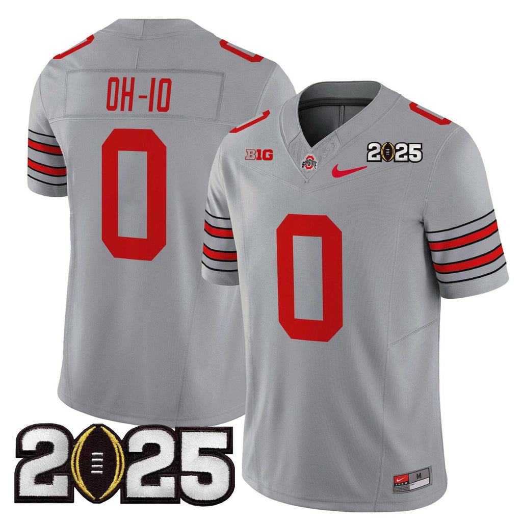 OH-IO Jersey #0 Ohio State Heritage Stripe 2025 CFP Final Stitched Gray by My Store NCAA Football Jerseys