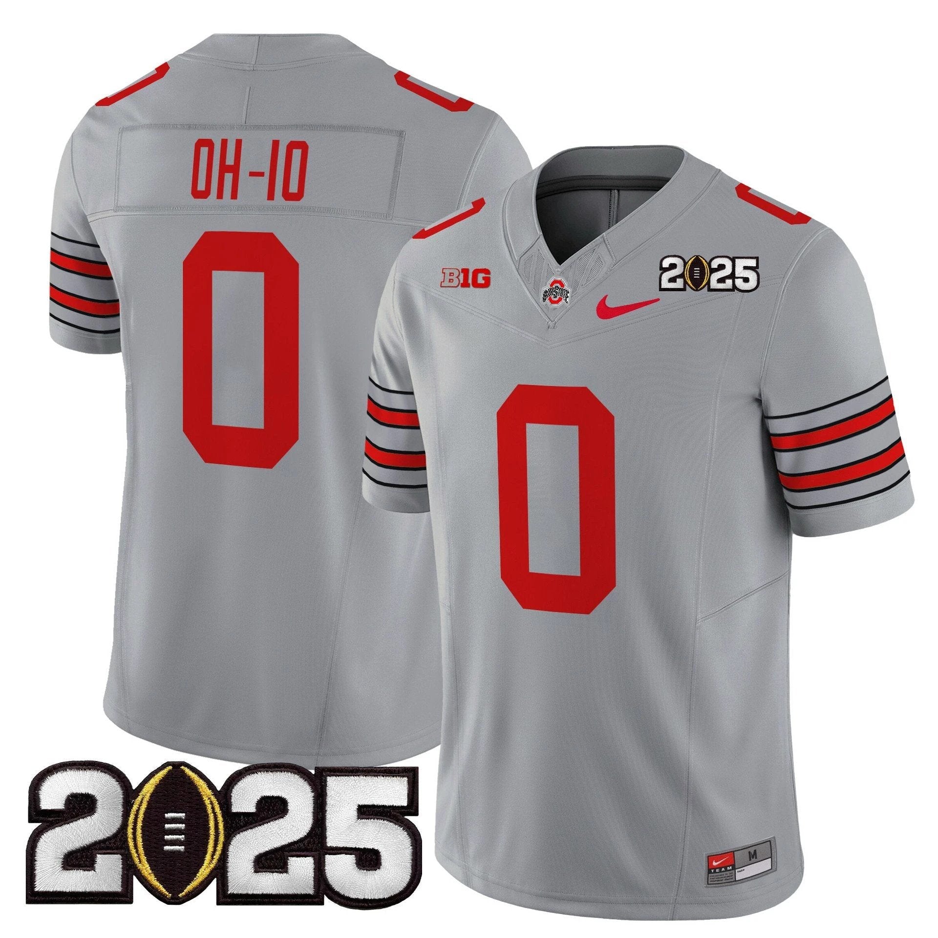 OH-IO Jersey #0 Ohio State Heritage Stripe 2025 CFP Final Stitched Gray by My Store NCAA Football Jerseys