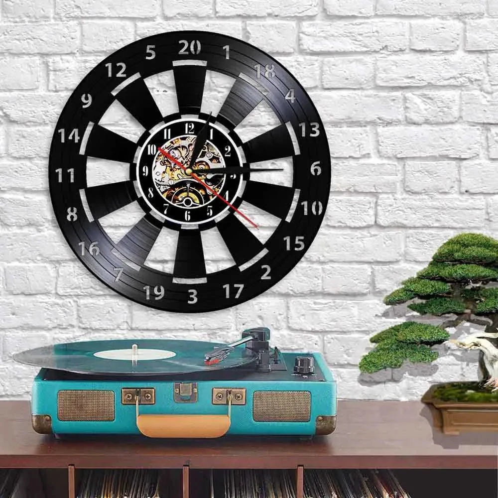 DartGlow Vintage Dartboard Wall Clock Bowlift by Bowlift