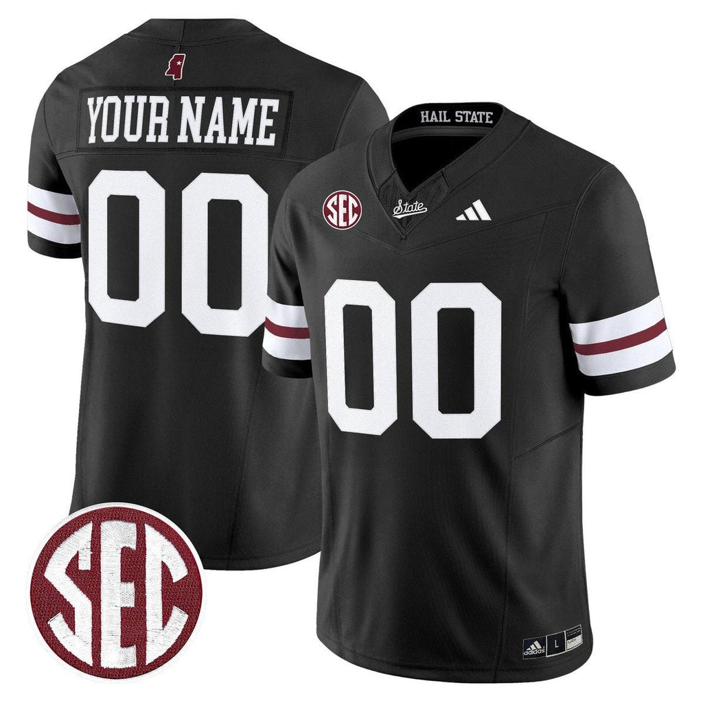 Custom Mississippi State Bulldogs Jersey Name, Number Dark Mode Stitched Black by My Store NCAA Football Jerseys