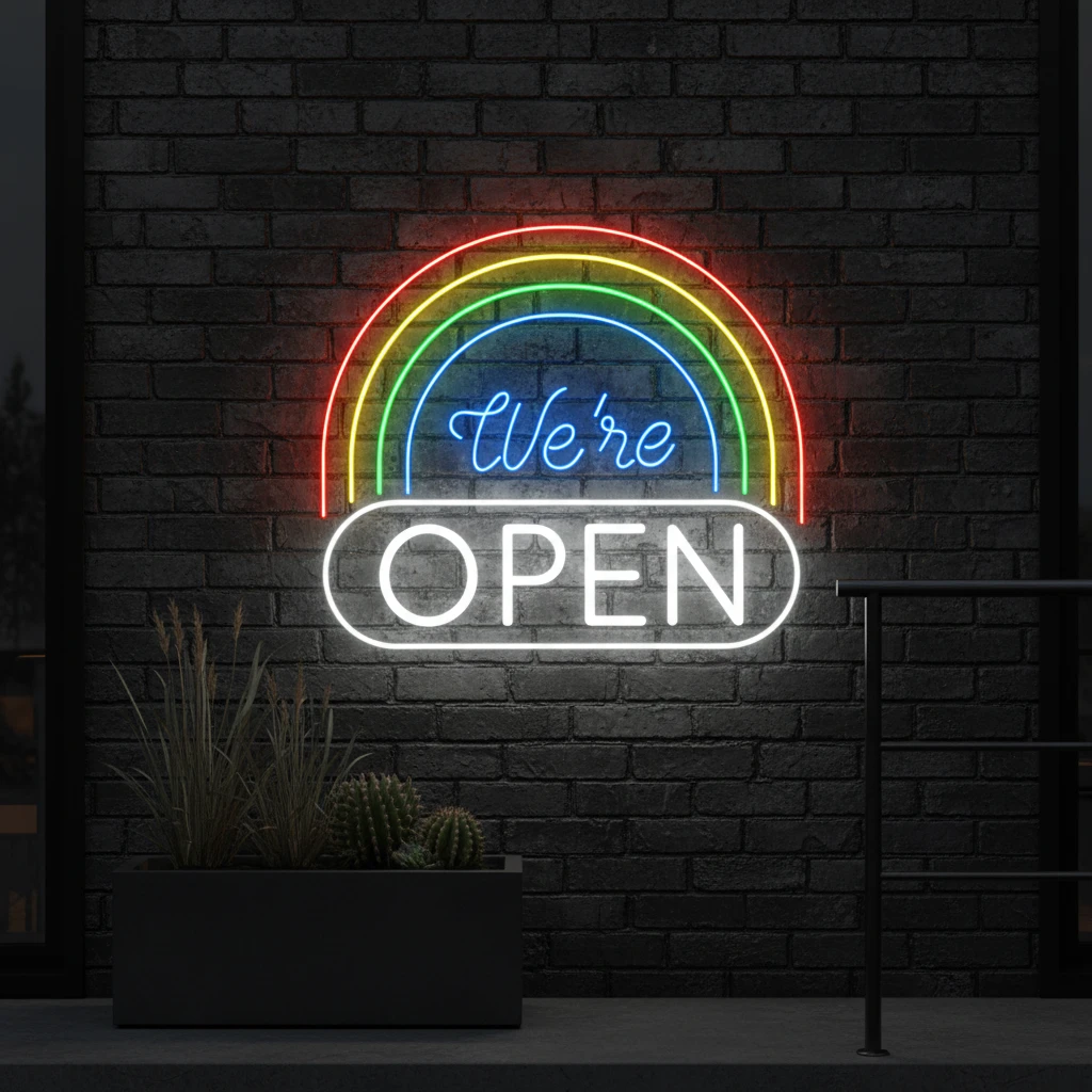We Are Open LED Neon Sign Shop Decor Neon Sign by Neonchics