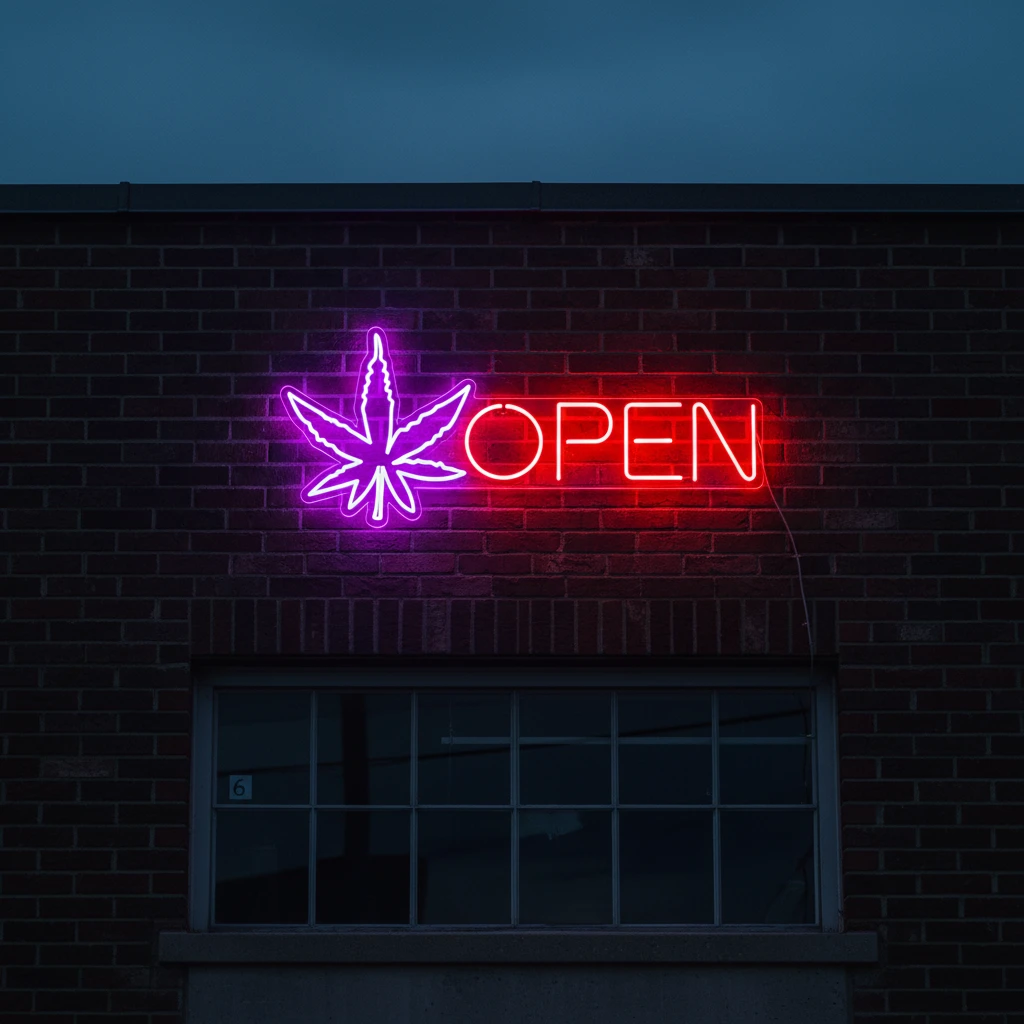 Open Neon Sign Weed Neon Sign Wall Decor Art by Neonchics