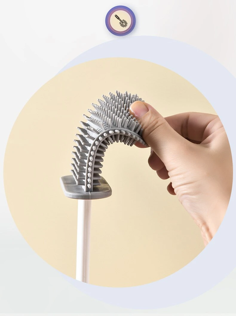 Wall-Mounted Toilet Cleaner Drainer Brush Set by BowLift