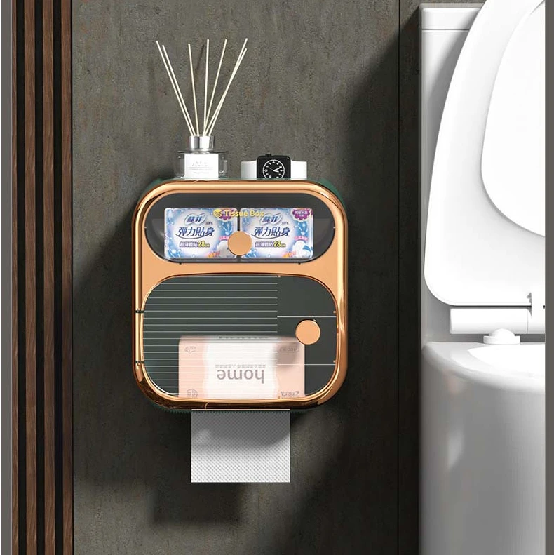 MultiBox Wall-Mounted Toilet Paper Towel Storage Box by BowLift