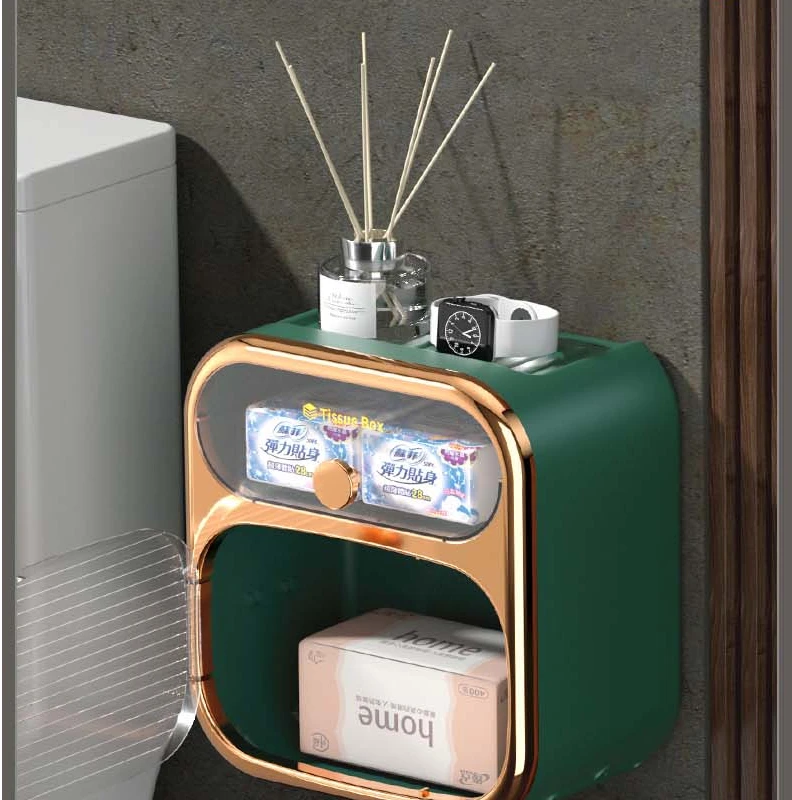 MultiBox Wall-Mounted Toilet Paper Towel Storage Box by BowLift