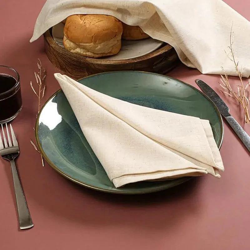 Reusable Polyester Tablecloth Napkins Thickened Durable Table Napkins by Bowlift