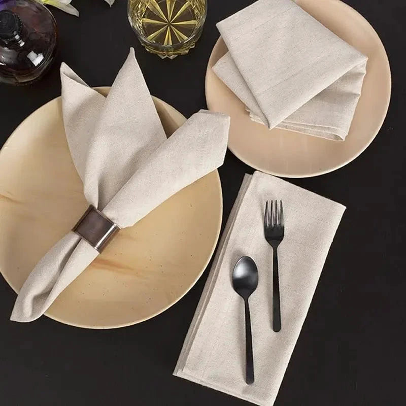 Reusable Polyester Tablecloth Napkins Thickened Durable Table Napkins by Bowlift