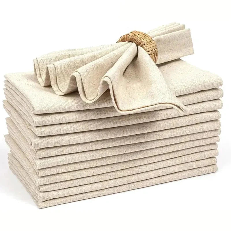 Reusable Polyester Tablecloth Napkins Thickened Durable Table Napkins by Bowlift