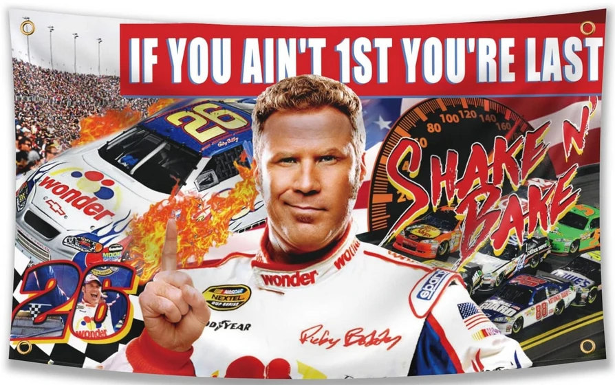 If You Ain't 1st First You're Last Flag for Talladega Nights Ricky Bobby - 3x5 ft-4 grommets by flagsshop
