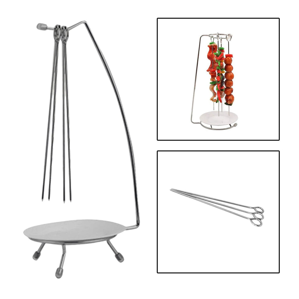 Roaster Rack Camping Cookware Vertical BBQ Skewer Barbecue Tools by Bowlift