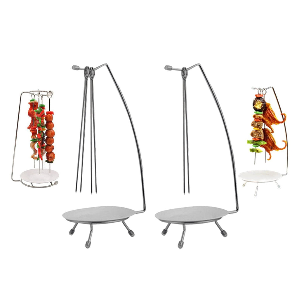 Roaster Rack Camping Cookware Vertical BBQ Skewer Barbecue Tools by Bowlift