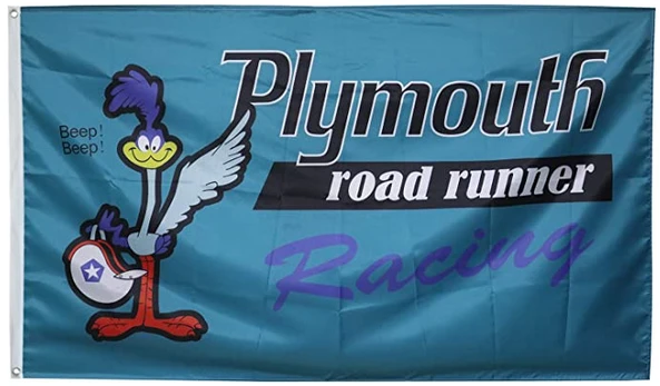 Plymouth Road Runner Racing Flag-3x5 ft by flagsshop