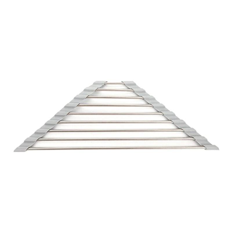 Roll Up Triangle Dish Drying Rack for Sink Corner Over the Sink Caddy by Bowlift