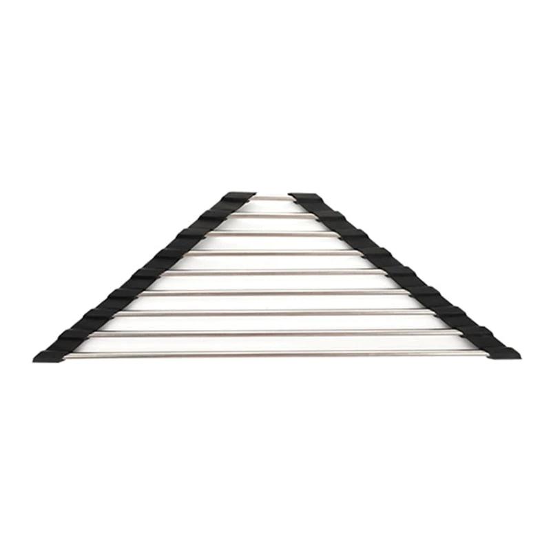 Roll Up Triangle Dish Drying Rack for Sink Corner Over the Sink Caddy by Bowlift