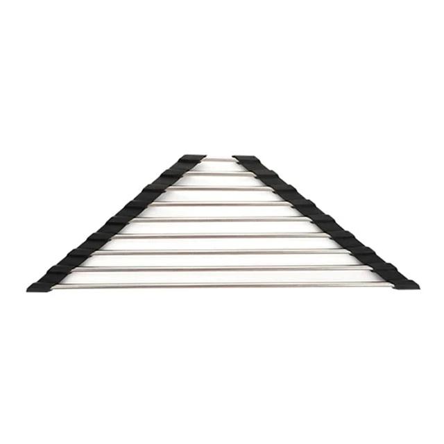 Roll Up Triangle Dish Drying Rack for Sink Corner Over the Sink Caddy by Bowlift