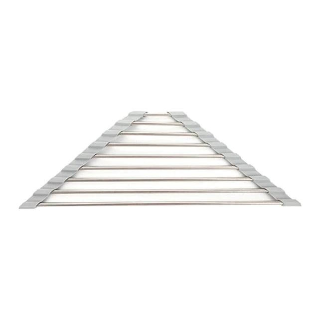 Roll Up Triangle Dish Drying Rack for Sink Corner Over the Sink Caddy by Bowlift
