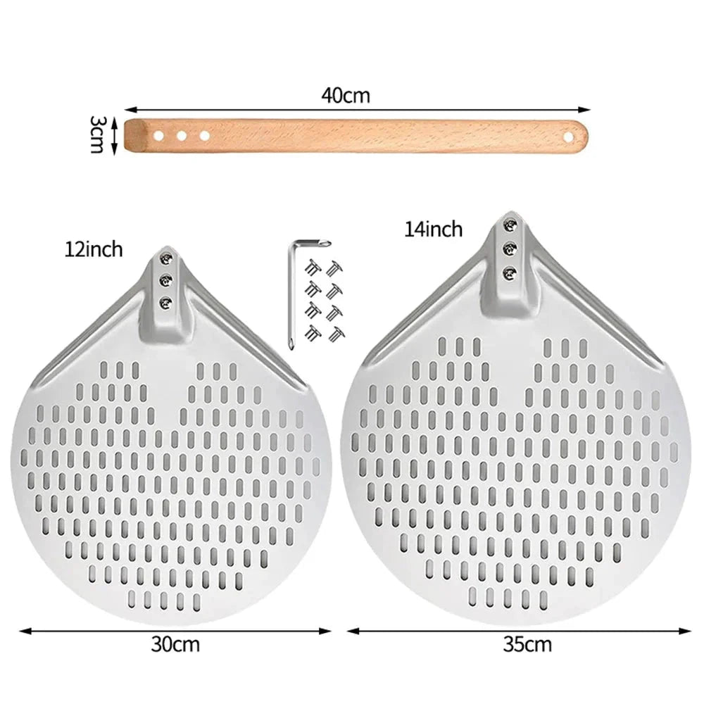 Round Pizza Turning Shovel Pizza Paddle with Wood Handle Pizza Shovel by Bowlift