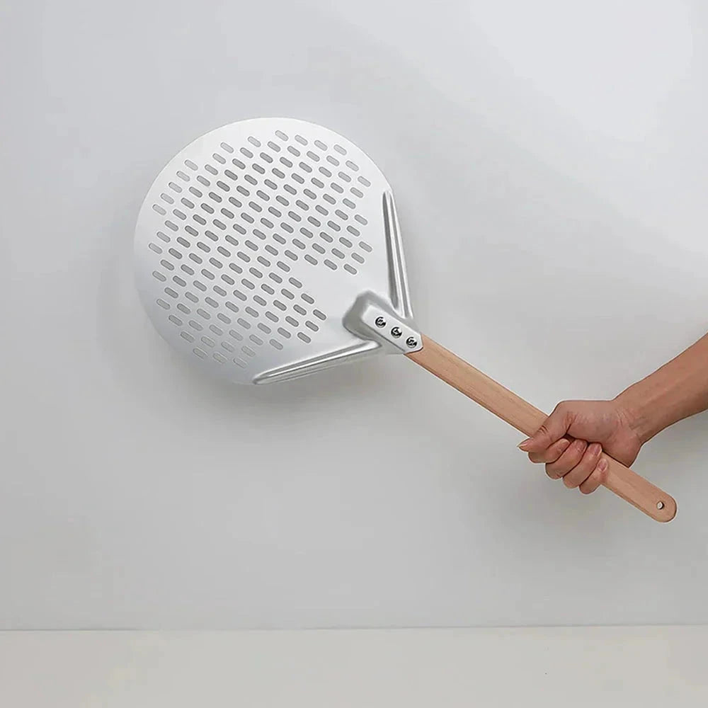 Round Pizza Turning Shovel Pizza Paddle with Wood Handle Pizza Shovel by Bowlift