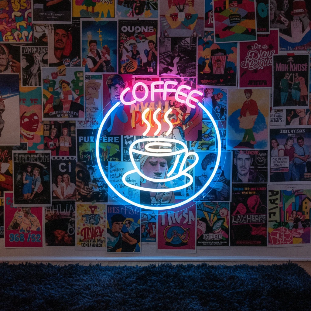 Coffee Neon Sign Round Neon Sign by Neonchics