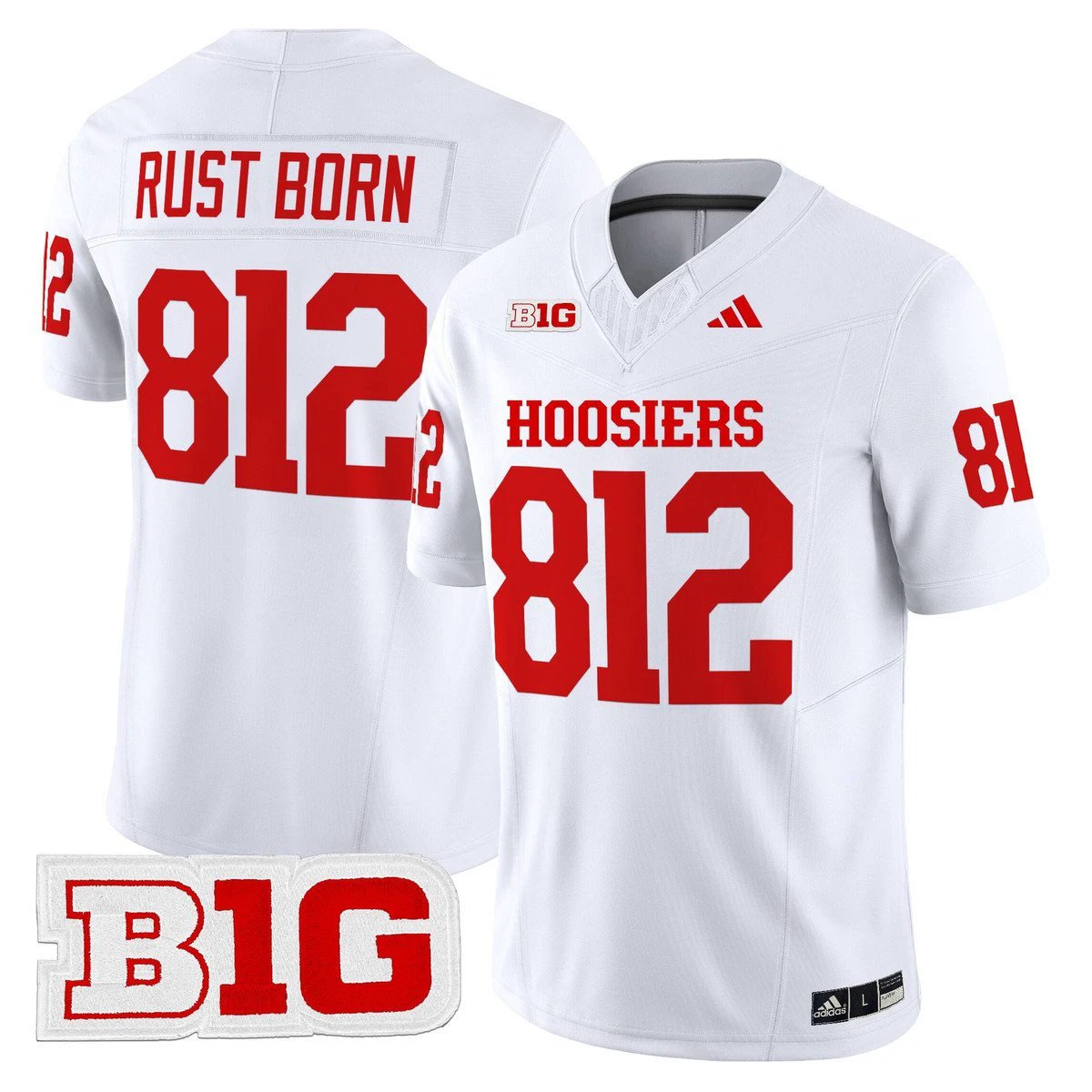 Rust Born Jersey #812 Indiana Hoosiers 2025 Limited Stitched White by My Store