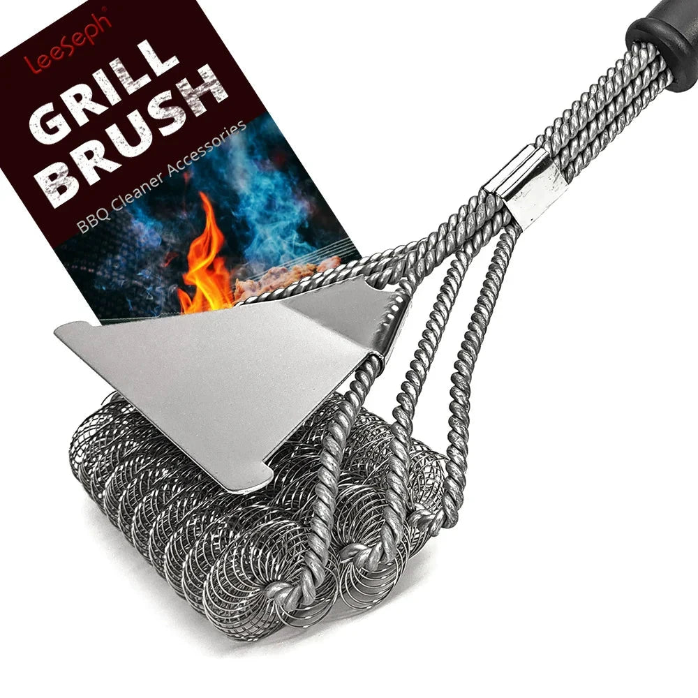Rust Resistant Stainless Steel Bristle Free BBQ Grill Brush Cleaner by Bowlift