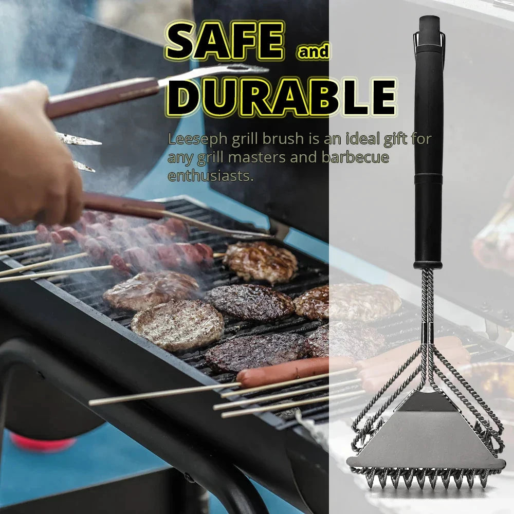 Rust Resistant Stainless Steel Bristle Free BBQ Grill Brush Cleaner by Bowlift