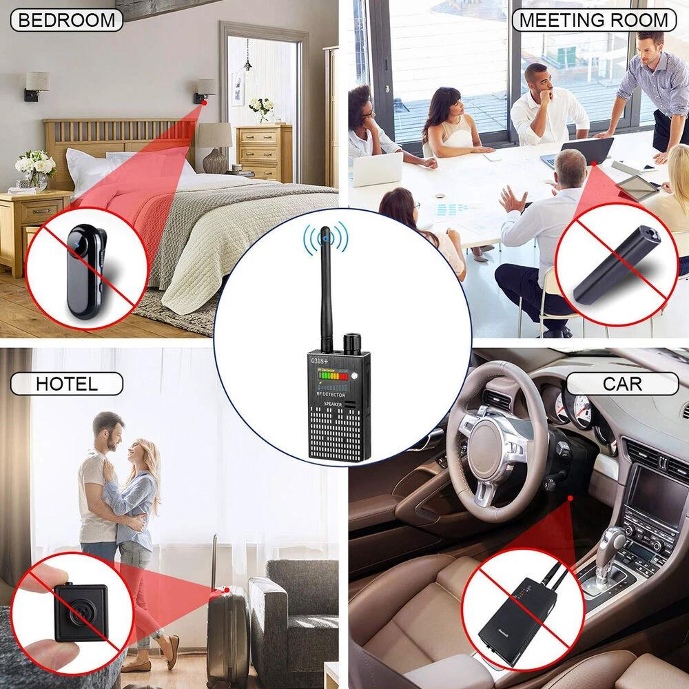 Spy Signal Bug Detector, HF Detector, Hidden Camera, Laser Lens, GSM GPS Device Finder by Bowlift